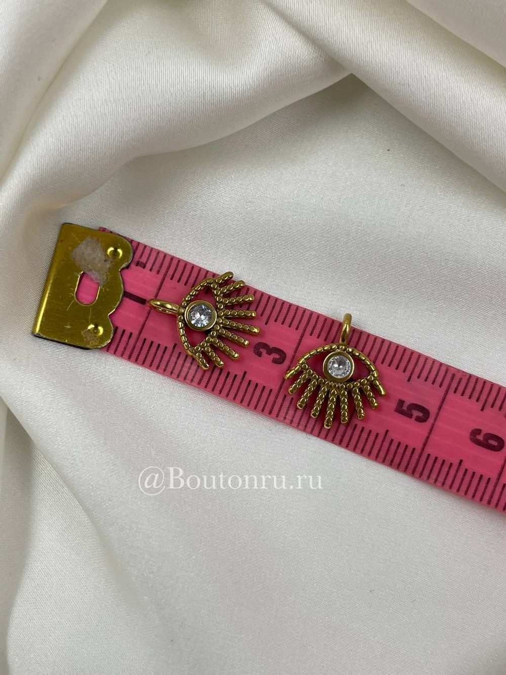 Подвеска золотистая "Глаз" со стразом