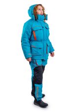 Костюм зимний женский «Камчатка» -45 бирюзово-оранжевый GRAYLING, Novatex