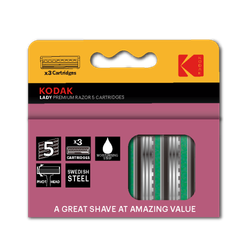 Сменные кассеты для бритья Kodak LADY Prem Razor 5 лезвий 3 штуки розовый