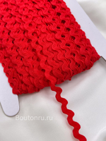 Тесьма декоративная волнистая "Вьюнчик зиг-заг" красная