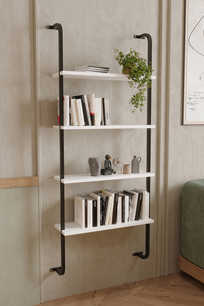 Настенная консоль с 4 полками - белый