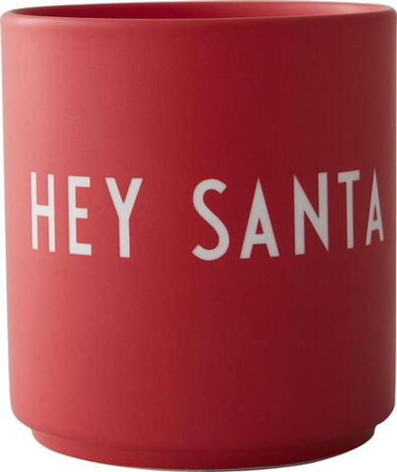 Кружка Design Letters Favourite Xmas, костяной фарфор, красная