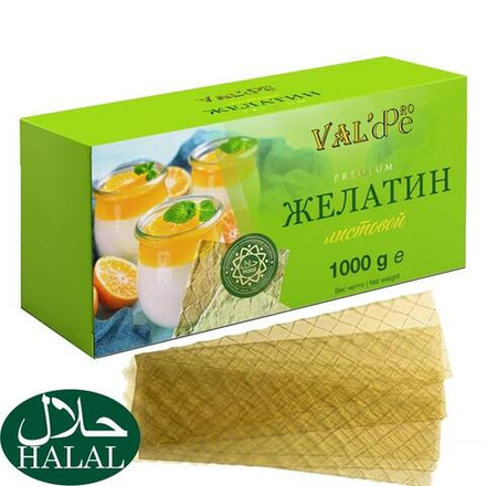 Желатин листовой "Халяль" VALDEpro, 180блюм, 100гр