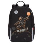 Рюкзак Grizzly, 29*38*17см, 2 отделения, 2 кармана, уплотненная спинка, черный-оранжевый