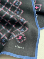 Платок чёрный с синей каймой Celine