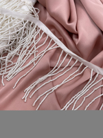 Бахрома из стекляруса и бисера белая 10,5 см