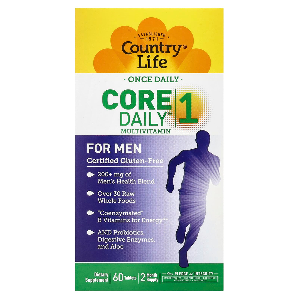 Country Life, Core Daily® 1, мультивитаминный комплекс для мужчин, 60 таблеток