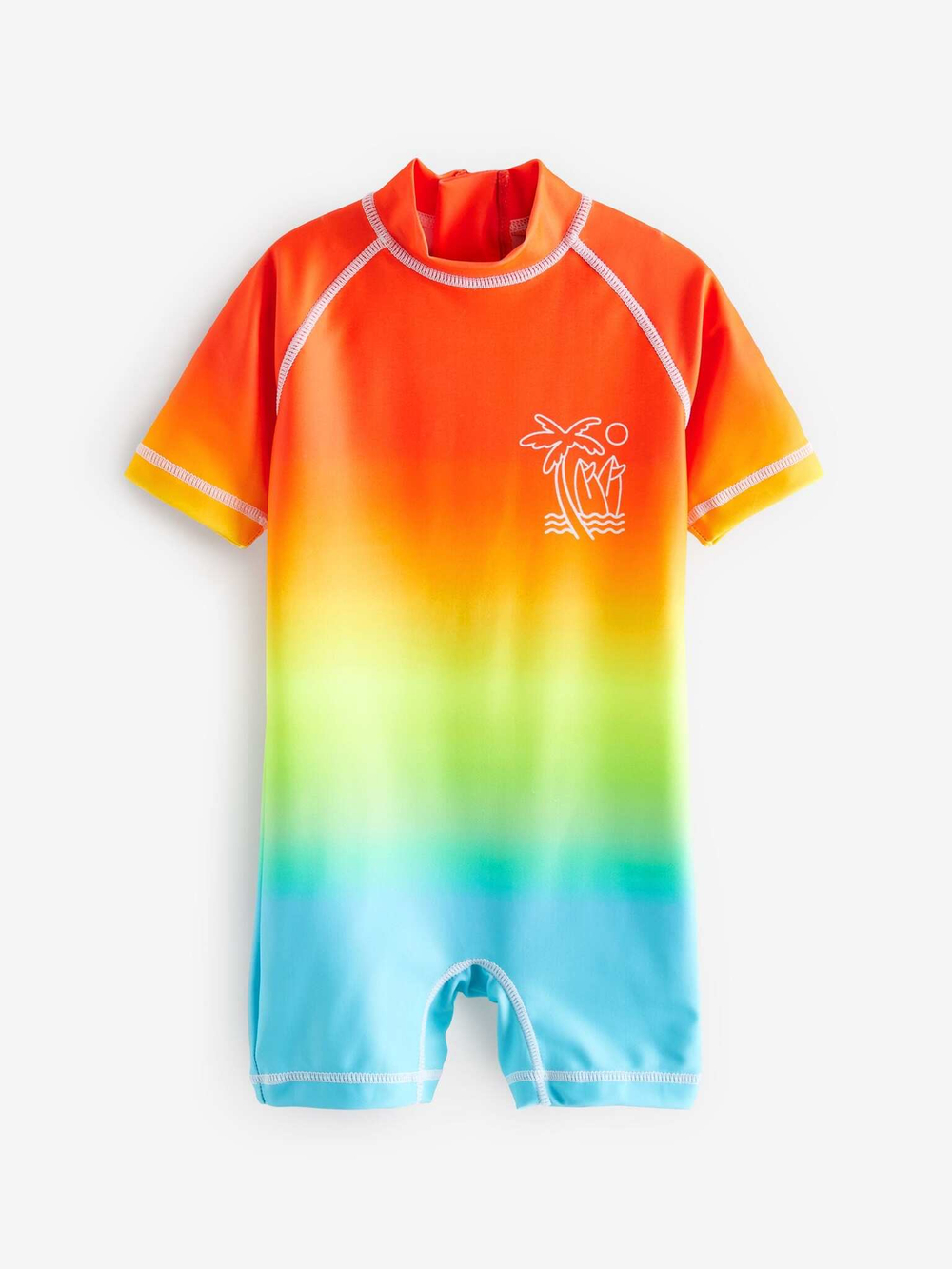 Костюм плавательный слитный для мальчика Next N04-684, Синий, Желтый, Красный