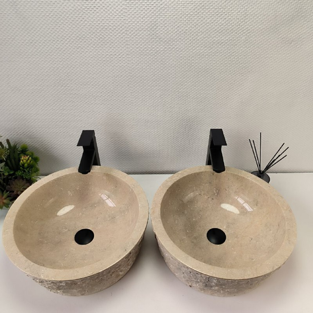 Раковина из мрамора ПАРА! Drum Cream Marmo DM-62888 45*45*16 105