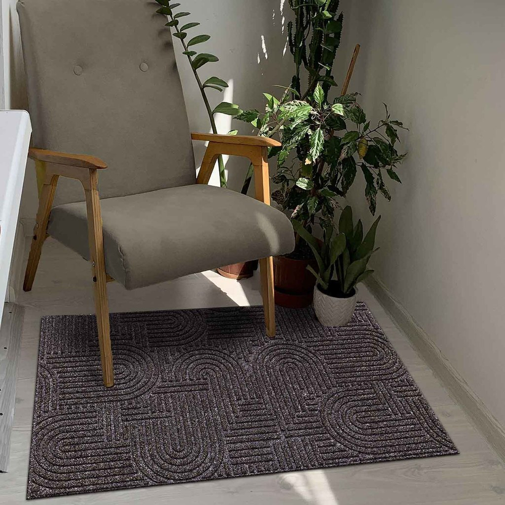 Коврик влаговпитывающий "Лабиринт" 50*100 см мокко, ворс 5мм