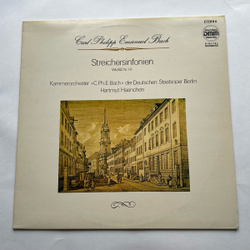 Винтажная виниловая пластинка LP Carl Philipp Emanuel Bach Бах, Kammerorchester Carl Philipp Emanuel Bach, Staatskapelle Berlin, Hartmut Haenchen Streichersinfonien Wq 182 Nr.1-6 (ГДР 1989)