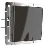 Розетка  влагозащищенная с защитной крышкой и шторками серо-коричневый