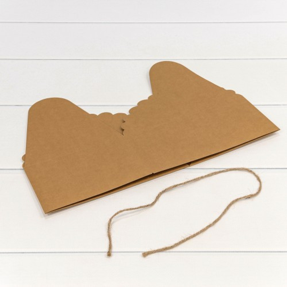 Коробка сборная 22х16х10 см с атласной лентой (Коричневый)