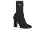 LOUIS VUITTON Silhouette Cloth Ankle Boots "Black" Women"s