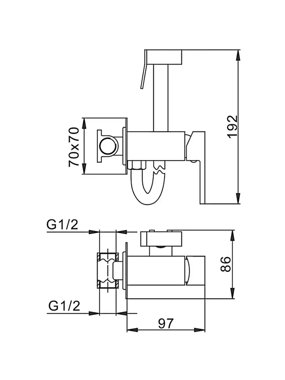 Гигиенический душ со смесителем FRAP F7506