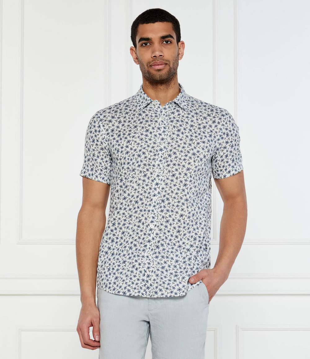 Льняная рубашка C-ROAN-ken-SH-C1-251 BOSS BLACK - темно-синий(50539565)