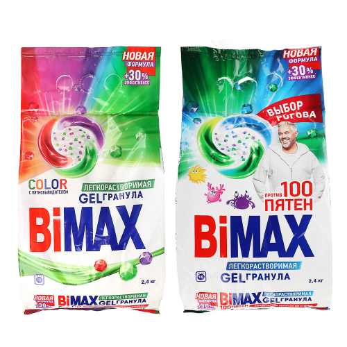 Стиральный порошок BIMAX 100 пятен, Automat, п/э, 2,4кг