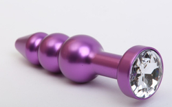 Пробка металл фигурная елочка фиолетовая с прозрачным стразом 11,2х2,9см 47433-4MM