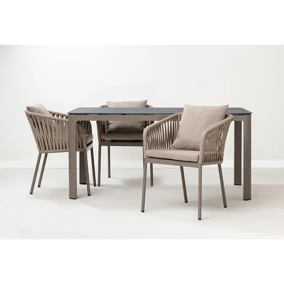 Уличный стол Leif, 160х90х75 см, серо-бежевый