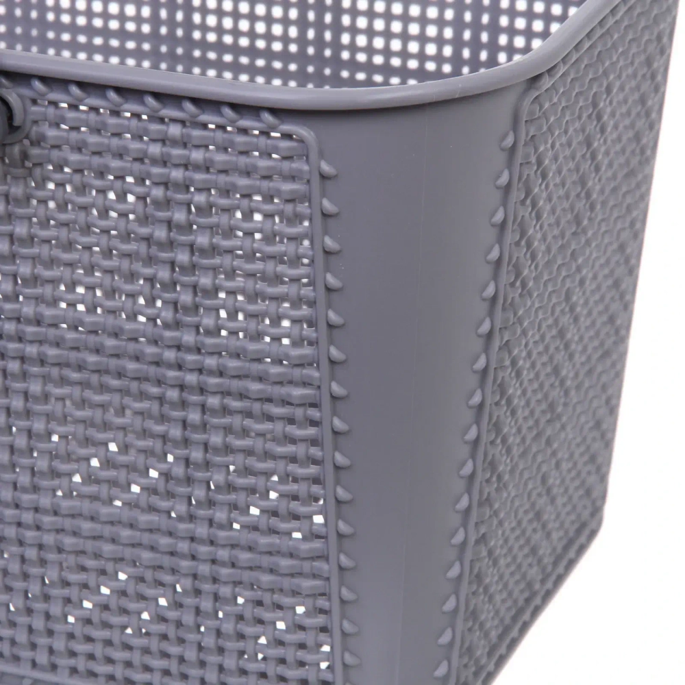 Корзинка хозяйственная «ФОЛЬК», цвет пудровый серый, 28.5*17.5*16см (лейбл)