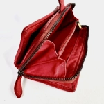 Женский кошелек из натуральной винтажной кожи красного цвета