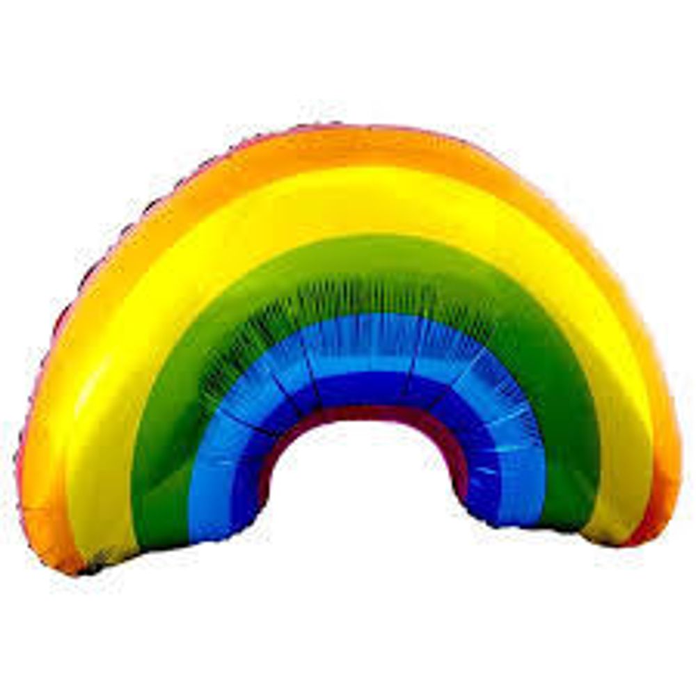 К Шар (93х60см) Фольга, Яркая Радуга, без уп