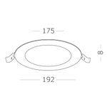 Светильник встраиваемый LED 15W 3000K 1 020Lm Ra80 110° IP20 D190xH18 90-265V