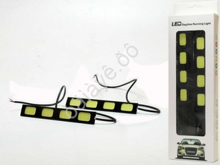 Ходовые огни LED -прямоуг DRL-COB -НЕ гибкие - 13см 2,6Вт крадрат 2*4диода 1213к