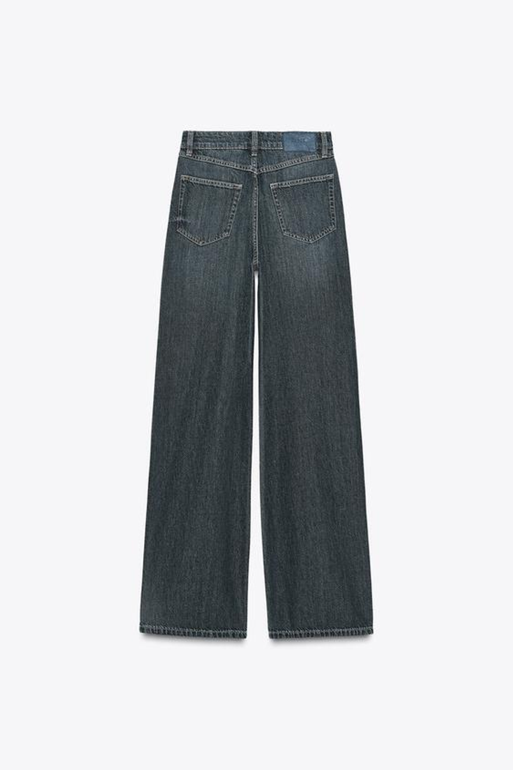 ZARA ДЖИНСЫ Z1975 ПРЯМОГО КРОЯ С ВЫСОКОЙ ПОСАДКОЙ, ЗЕЛЕНОВАТО-СИНИЙ