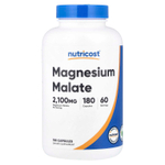Nutricost, малат магния, 180 капсул (700 мг в 1 капсуле)