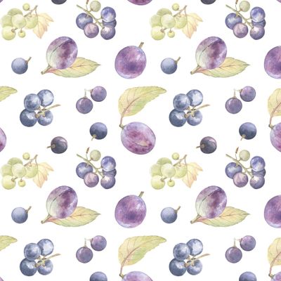 Виноград и сливы на белом / Grapes and plums on white