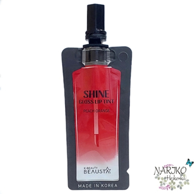 Тинт для губ персиковый апельсин Beausta Shine Gloss Lip tint #3 Peach Orange, 4 мл.