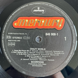 Винтажная виниловая пластинка LP Scorpions Crazy World (Нидерланды 1990)