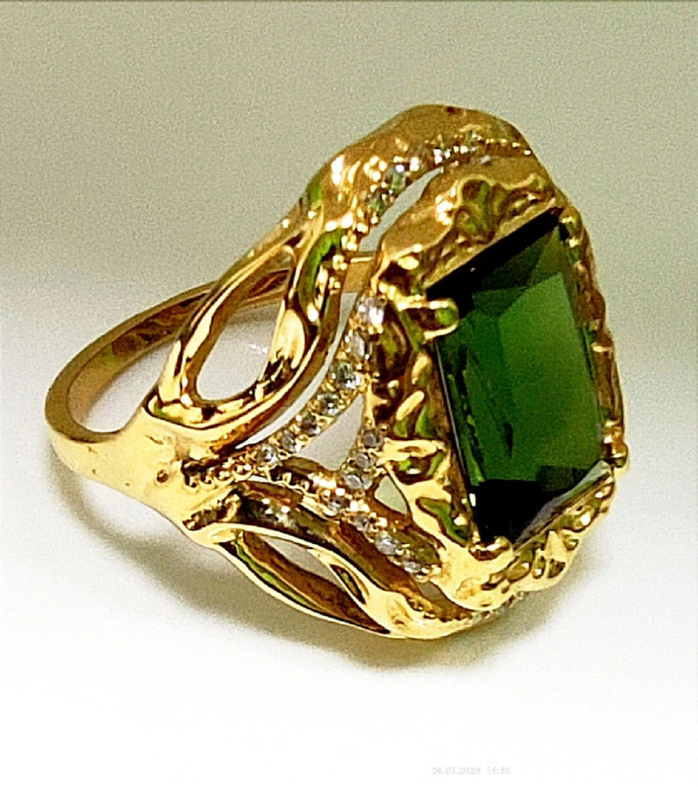 Ювелирное кольцо- перстень Эстерелла золото 750, турмалин, бриллианты