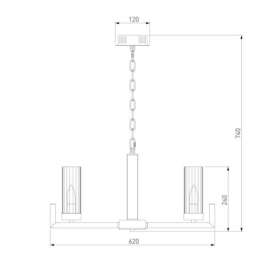 60133/6 / подвесной светильник / латунь
