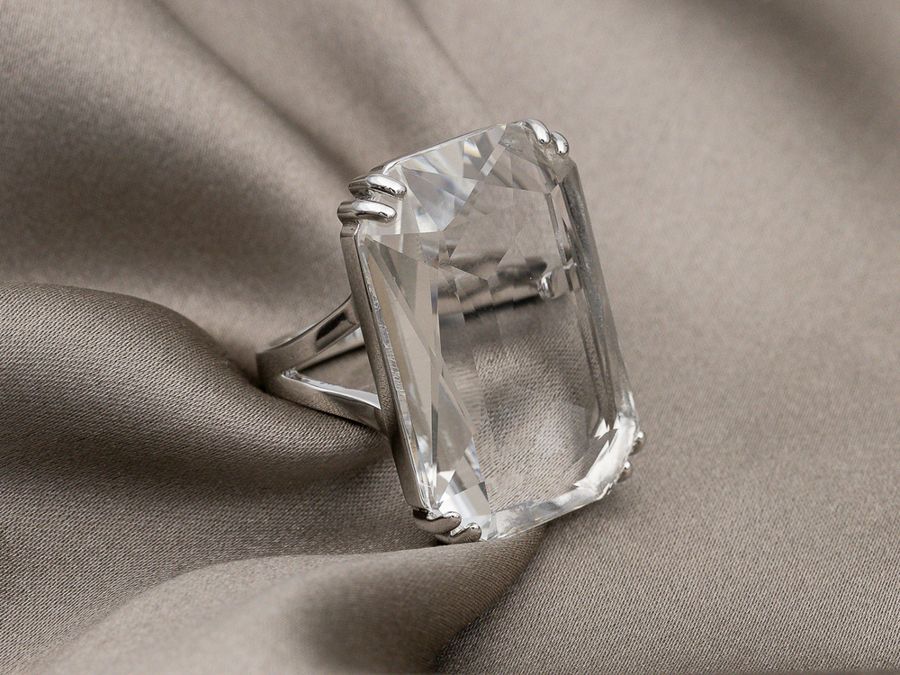 Перстень прямоугольный Crystal, 27мм