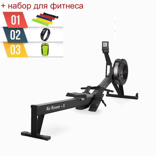 Гребной тренажер UNIX Fit Air Rower-X Black