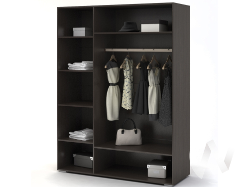 Шкаф 3-х створчатый Спальня Вегас (венге/белый глянец)