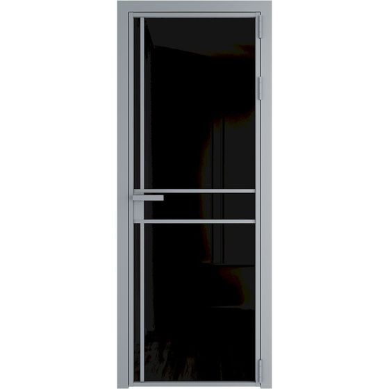 Алюминиевая дверь 9AG серебро остеклённая