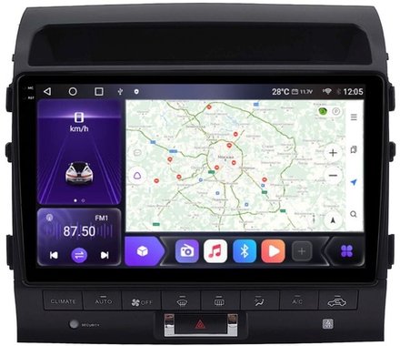 Магнитола для Toyota Land Cruiser 200 2007-2015 (со штатной камерой или 360) - Carmedia SF-1620-4-ABC QLed+2K, Android 12, TS10, CarPlay, 4G SIM-слот