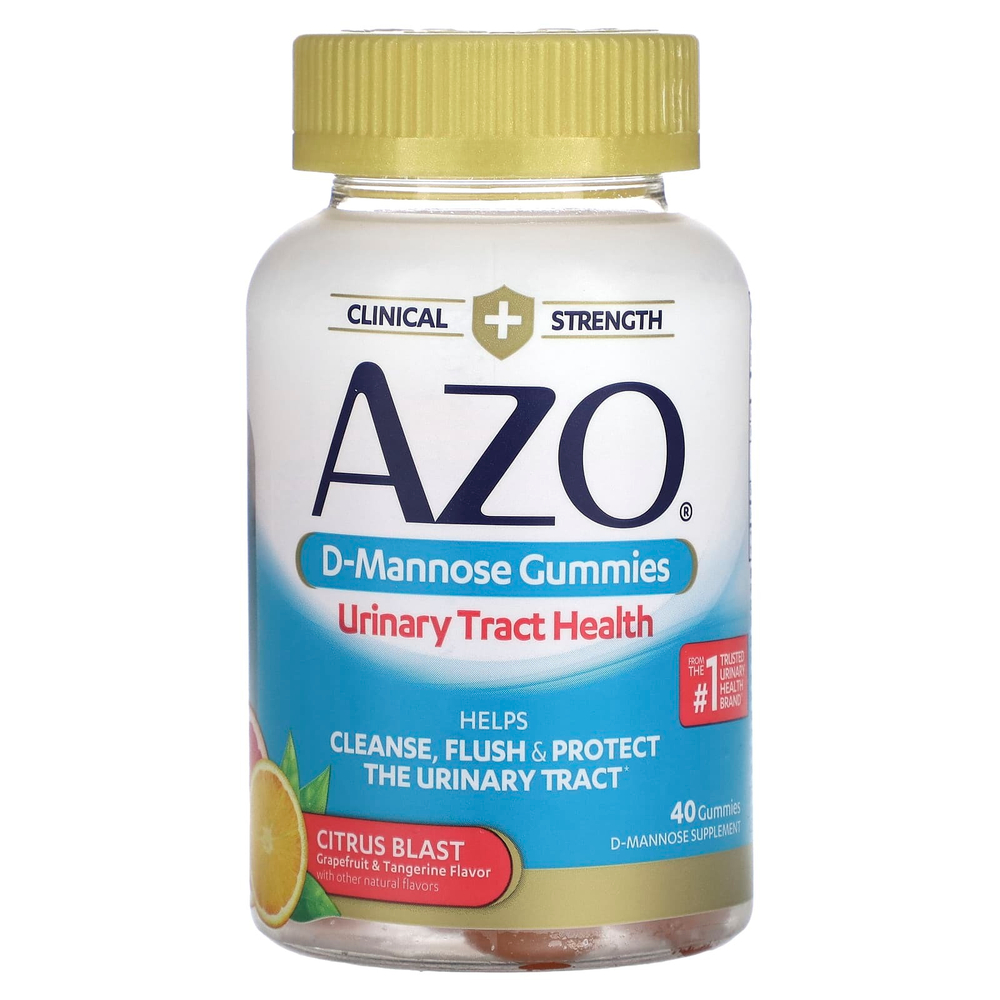 AZO, Жевательные мармеладки с D-маннозой, цитрусовые, 40 жевательных таблеток
