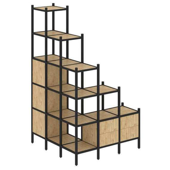 Лофт Угловой внешний стеллаж наборный VR.L-59  1278*1278*2280