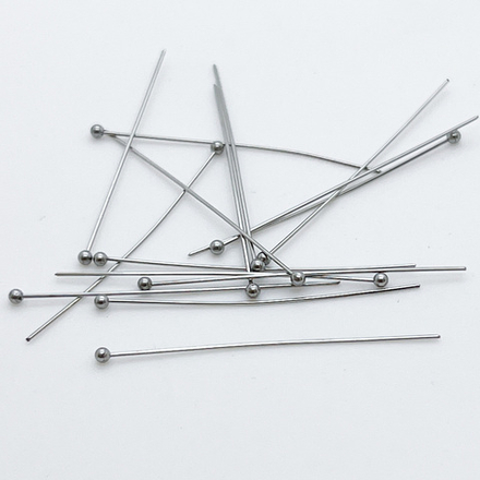 Штифт с шариком, сталь, размер 40 мм, толщина 0,5 мм, цена за 20 шт