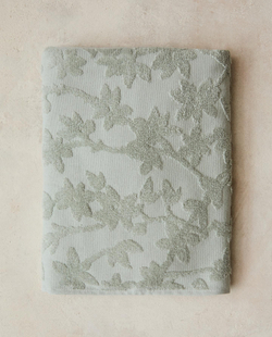 Zara Home - Жаккардовое банное полотенце с цветочным рисунком, синий, 30х50 см