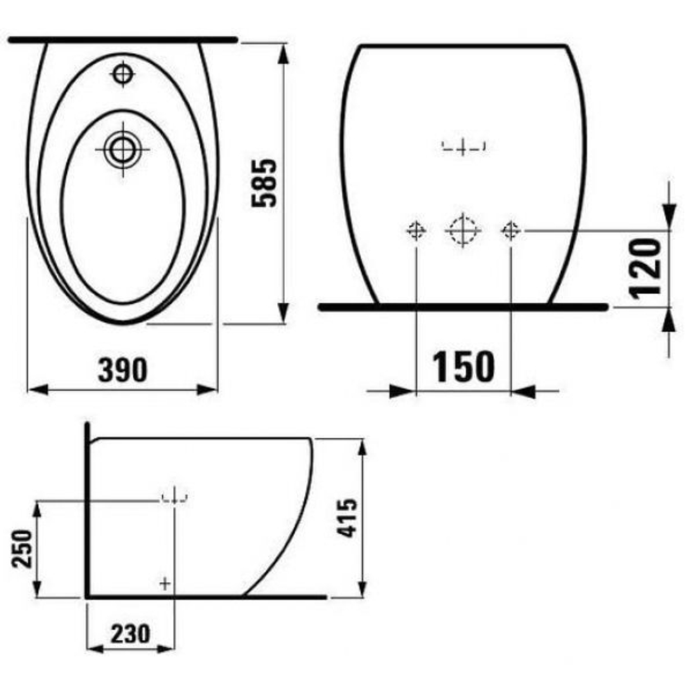 832971 БИДЕ НАПОЛЬНОЕ ALESSI-ONE