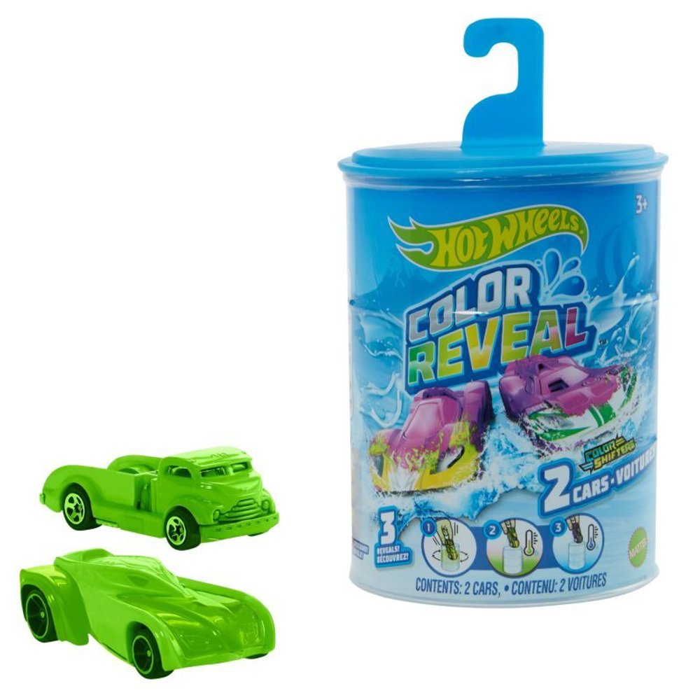 Hot Wheels Color Reveal - набор из 2 автомобилей с изменением цвета Сюрприз GYP13