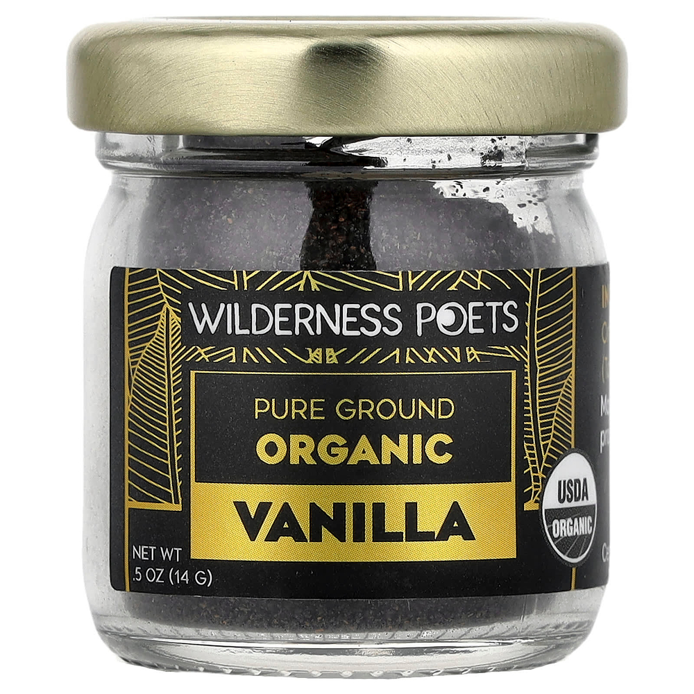 Wilderness Poets, чистая молотая органическая ваниль, 14 г (0,5 унции)