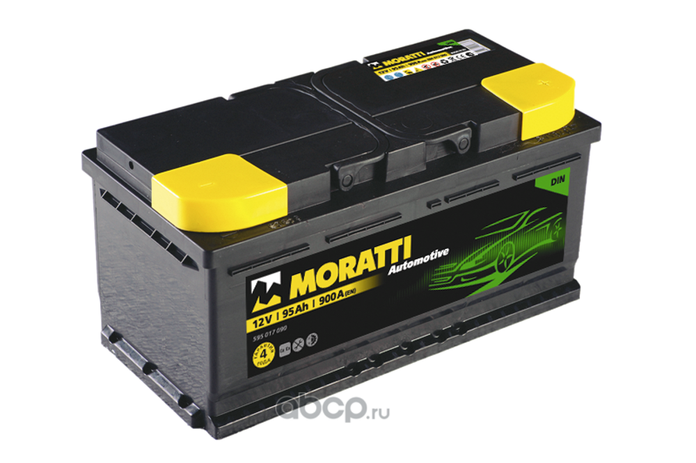 Аккумулятор 6СТ-95 VL, о.п., R+, (595 017 090) низк.Moratti