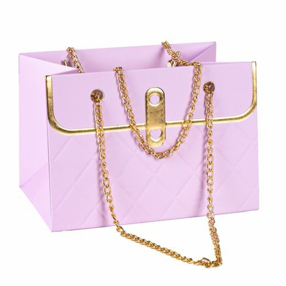 Пакет-сумка с цепочкой 15*10.5*10 СВЕТЛО-СИРЕНЕВЫЙ