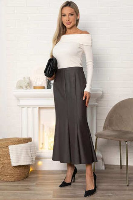 Юбка годе Изящный силуэт (коричневая) Ю14859-3М LT Collection